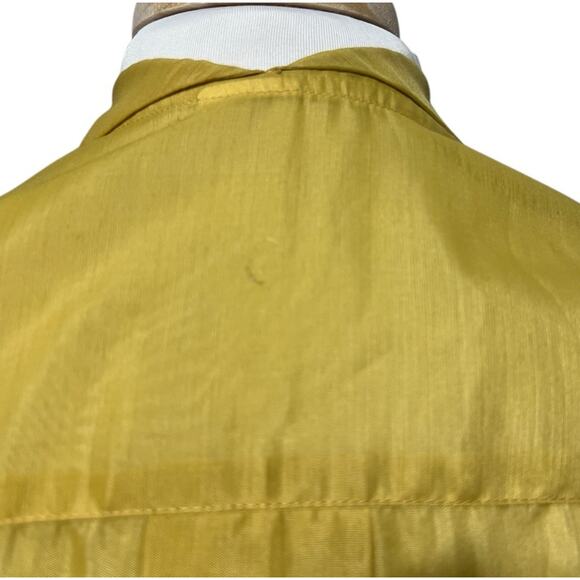 Vintage 1950s Yellow Gold Belted Pleated Embroidered Trad Day Dress - Picture 6 of 7